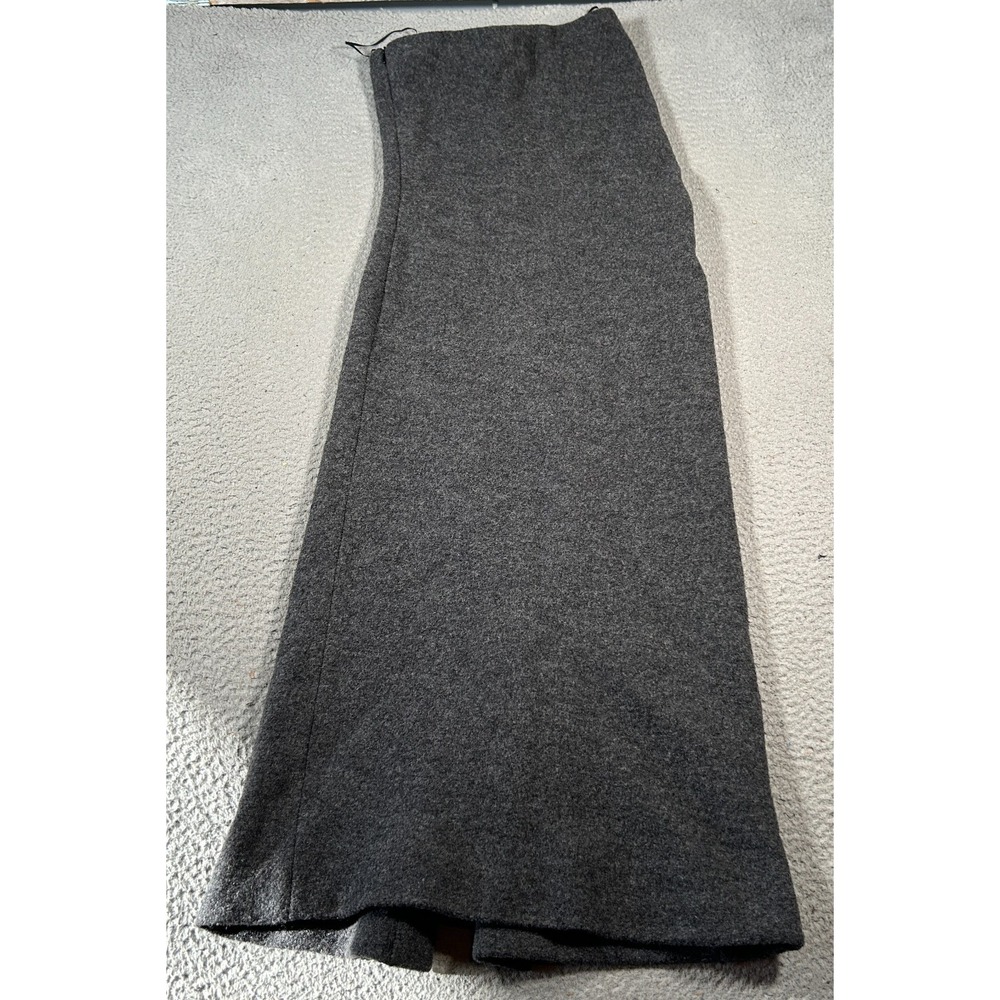 Zara Maxi Sweater Dress Womens XS Gray Wool Asymmetric Side Zip Back Vent Winter